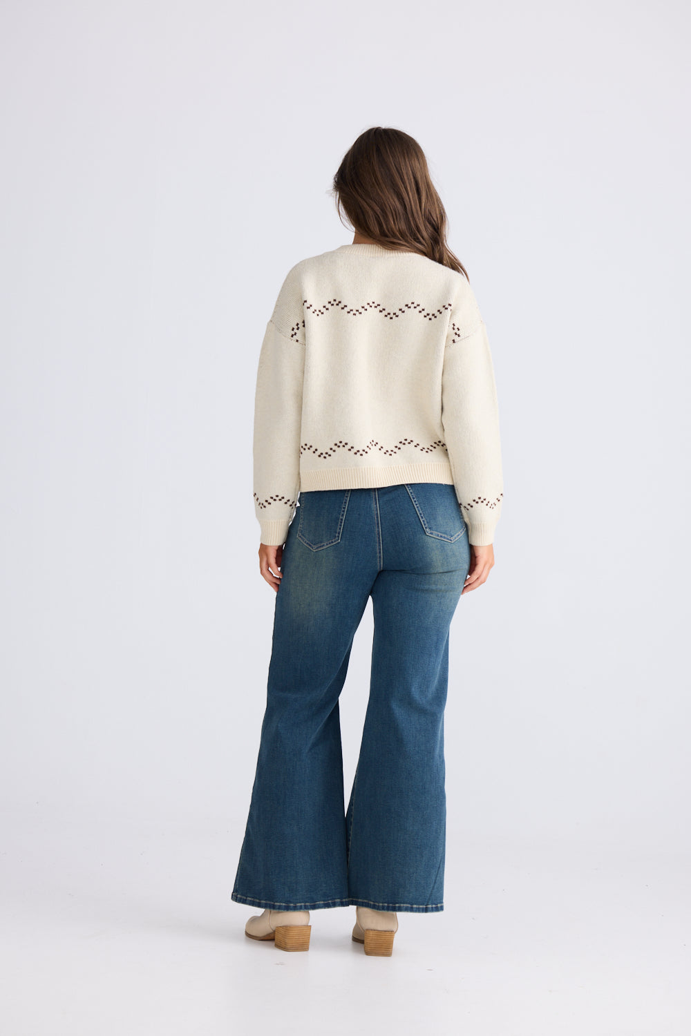 Boot Jive Knit - Cream with Chocolate