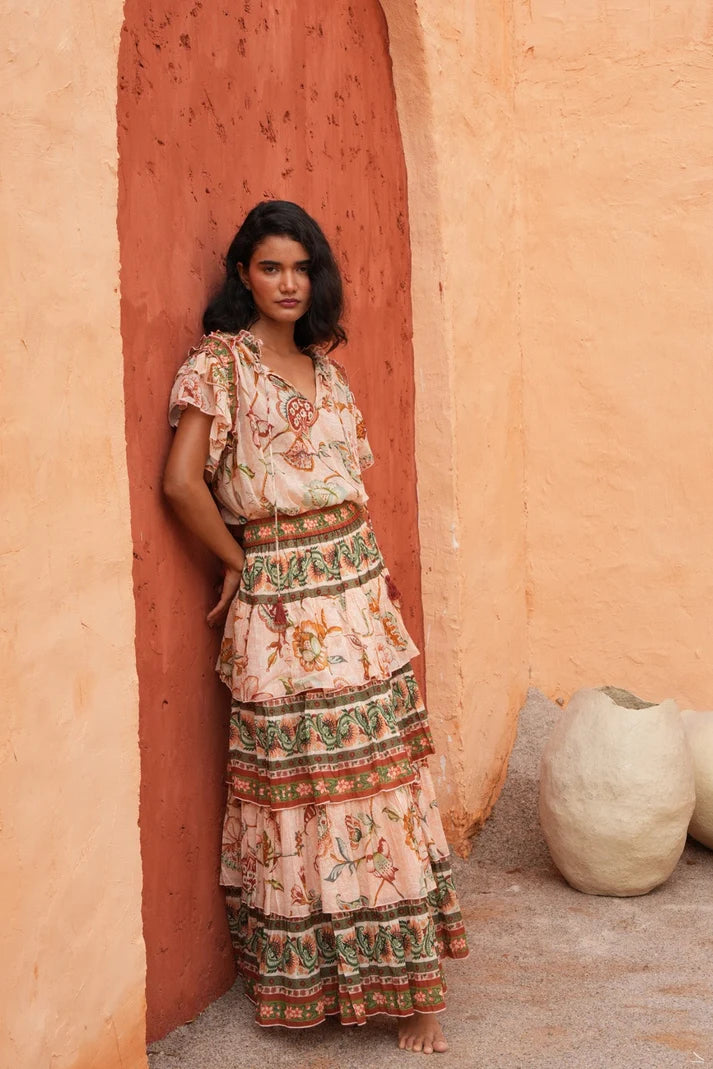 Ariel Maxi Skirt - Wildflower Oasis
