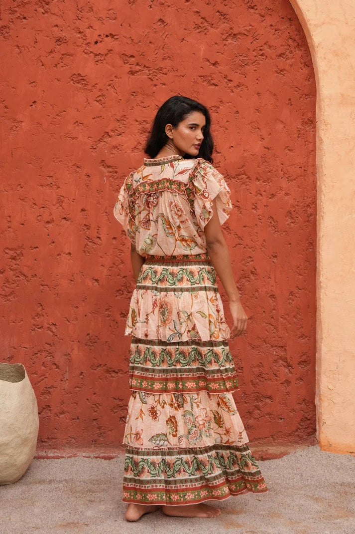 Ariel Maxi Skirt - Wildflower Oasis