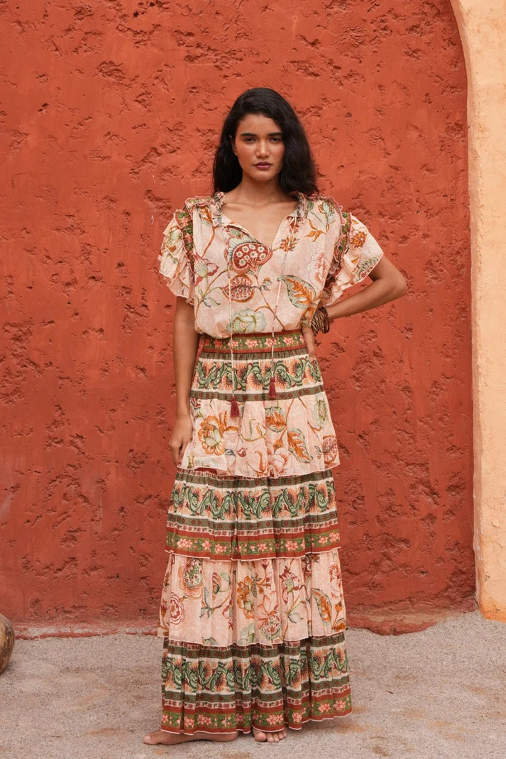 Ariel Maxi Skirt - Wildflower Oasis