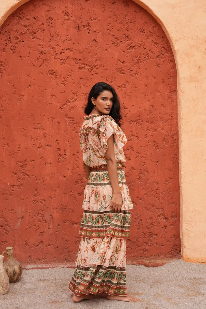 Ariel Maxi Skirt - Wildflower Oasis