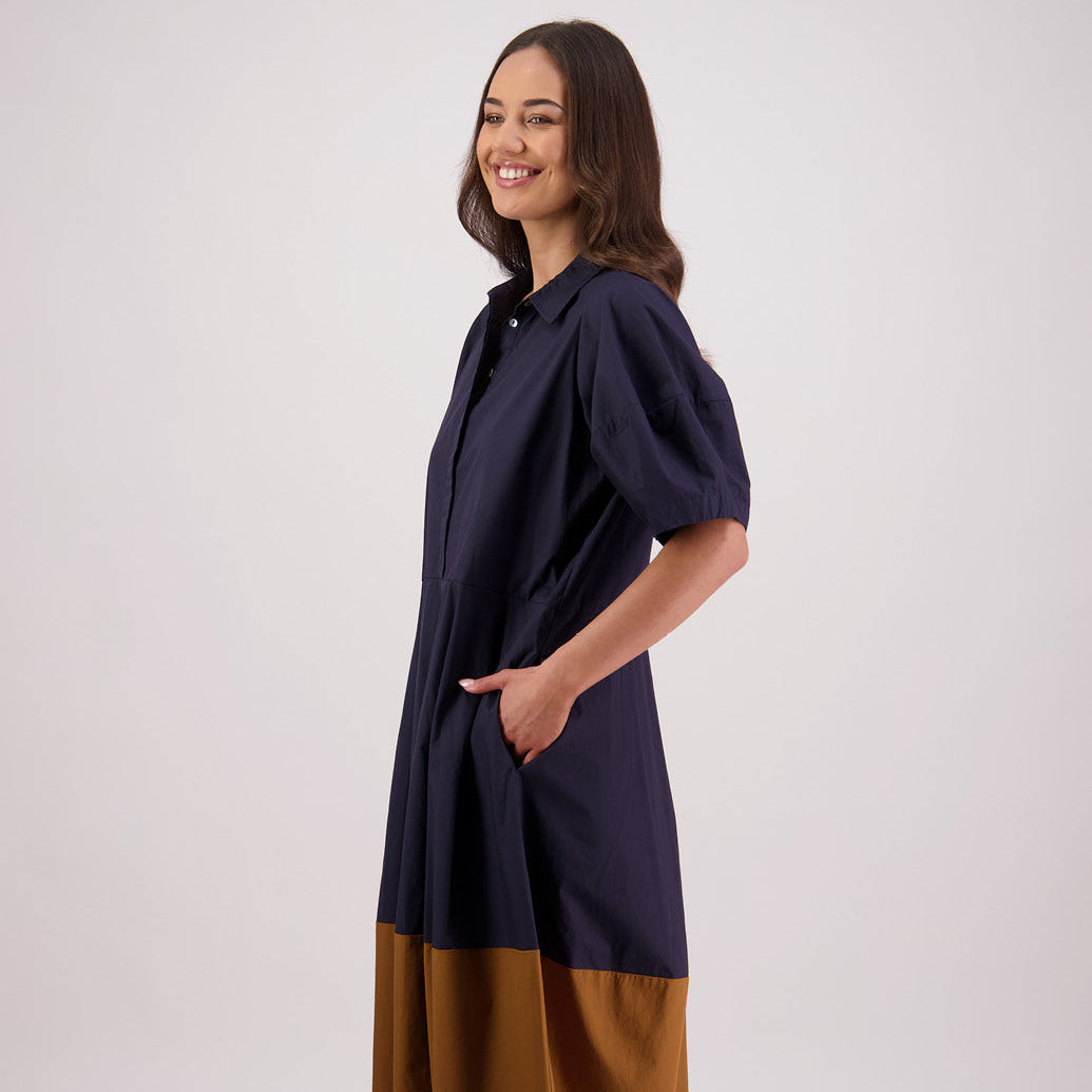 Tamsin Dress / Ink & Tan