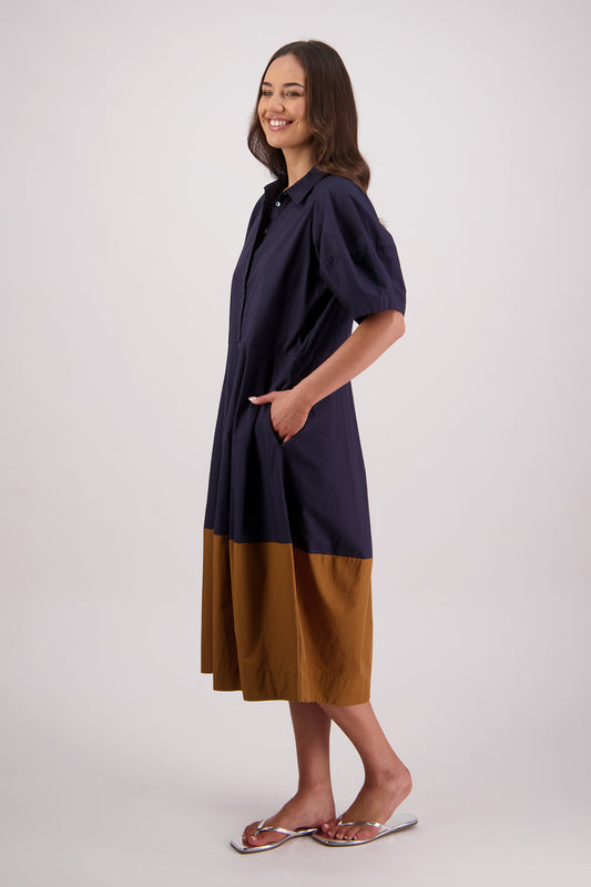 Tamsin Dress / Ink & Tan