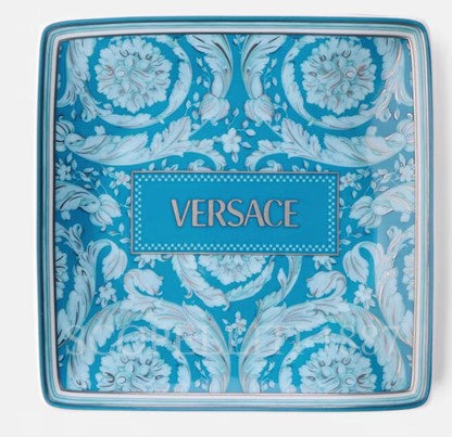 Versace Barocco Square Dish Teal