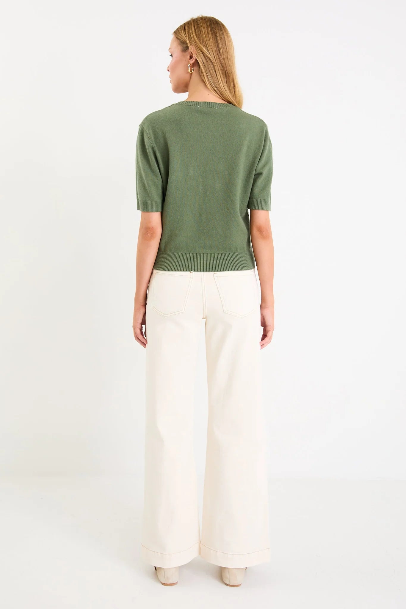 Topic Khaki Cashmere Blend Soft Knit Tee