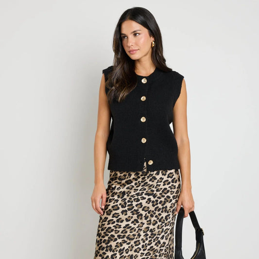 Trait Knitted Crewneck Vest Top
