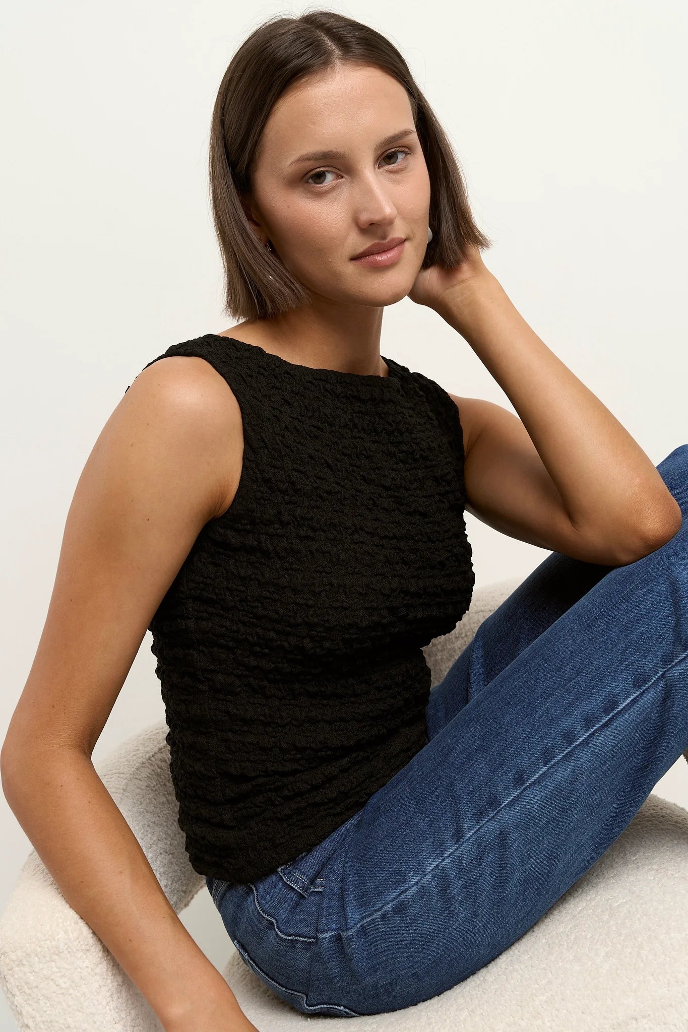 Untamed Lace Sleeveless Boatneck Top