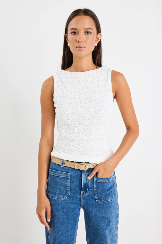 Untamed Lace Sleeveless Boatneck Top