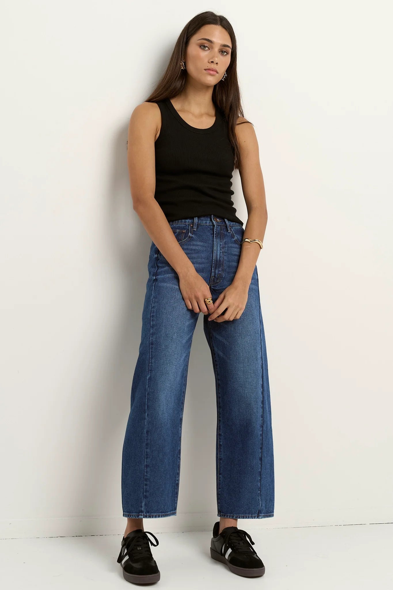 Varsity Barrel Jeans - Deep Blue