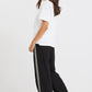 Vibe Black Jaquard Stripe Wide Leg Pants