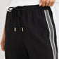 Vibe Black Jaquard Stripe Wide Leg Pants