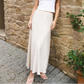 Lagos Natural Linen Blend Bias Maxi Skirt