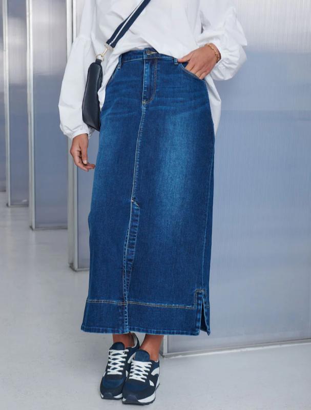 Whitney Washed Denim Skirt