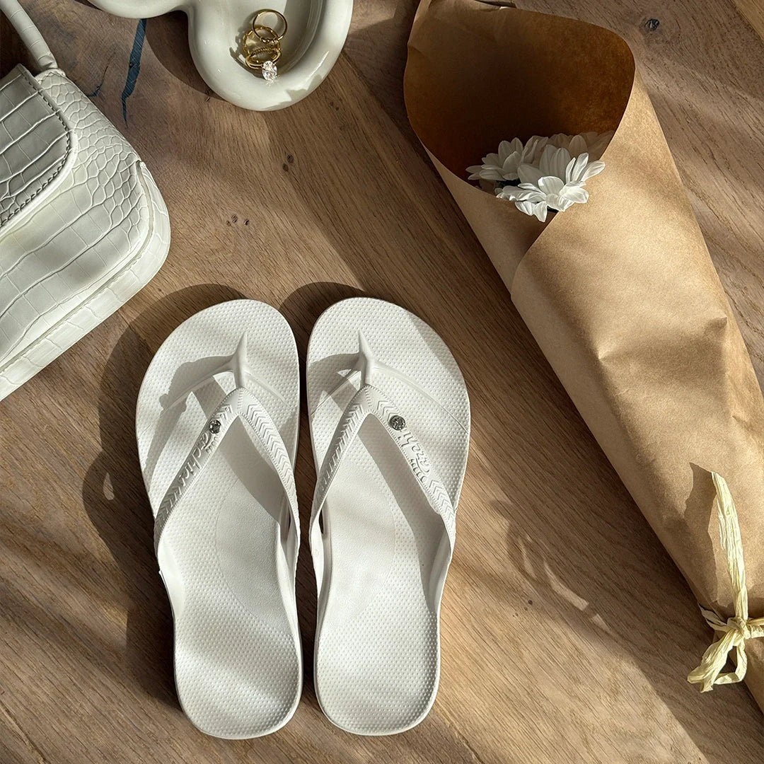 Arch Support Jandals - Crystal White