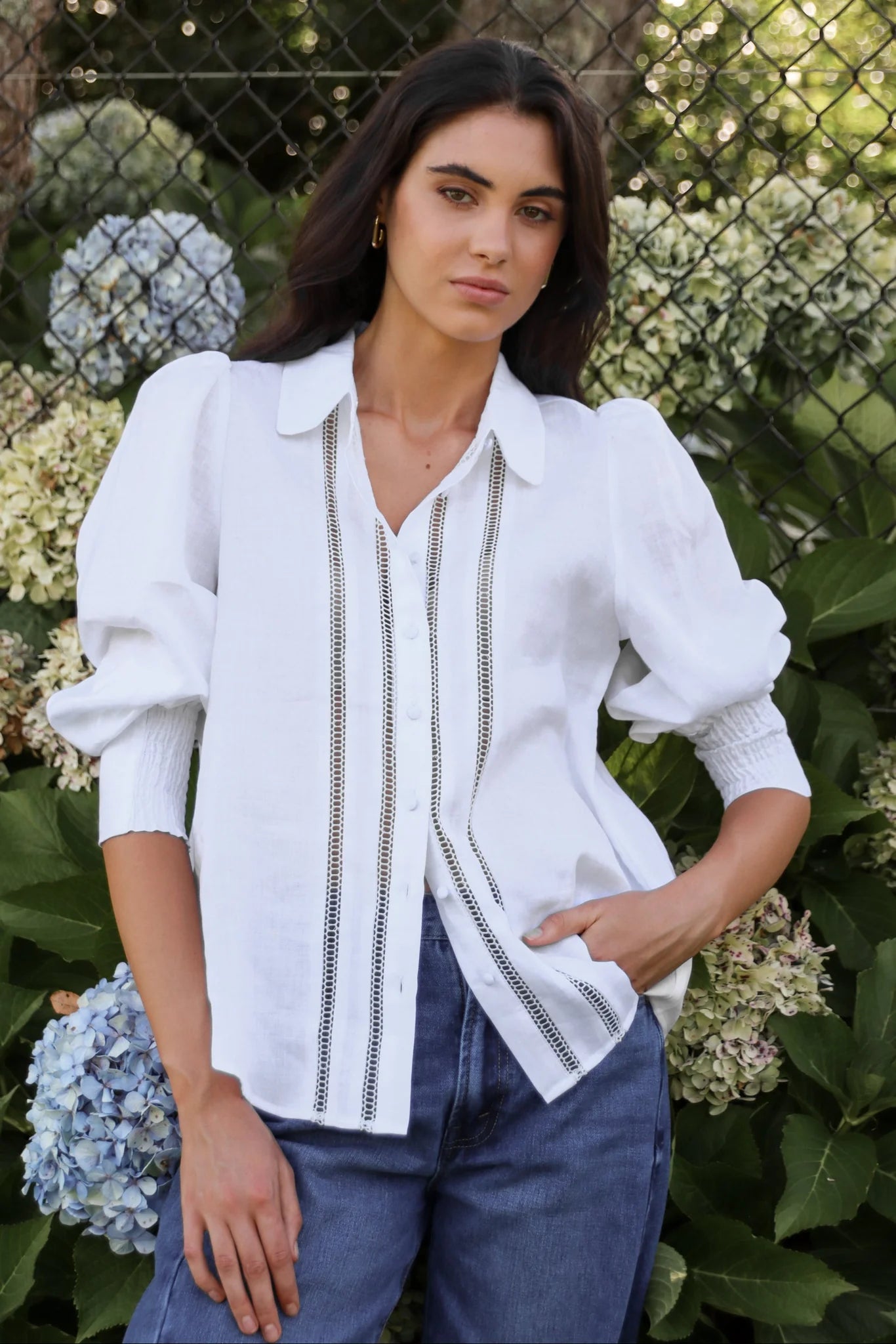 Zinnia Lace Trim Shirt