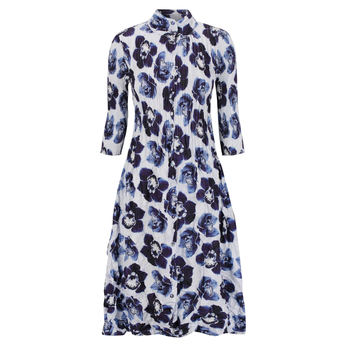Nehru Coat Dress - Blue Orchard