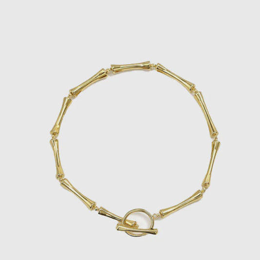 Bamboo Cross Bar Bracelet Gold