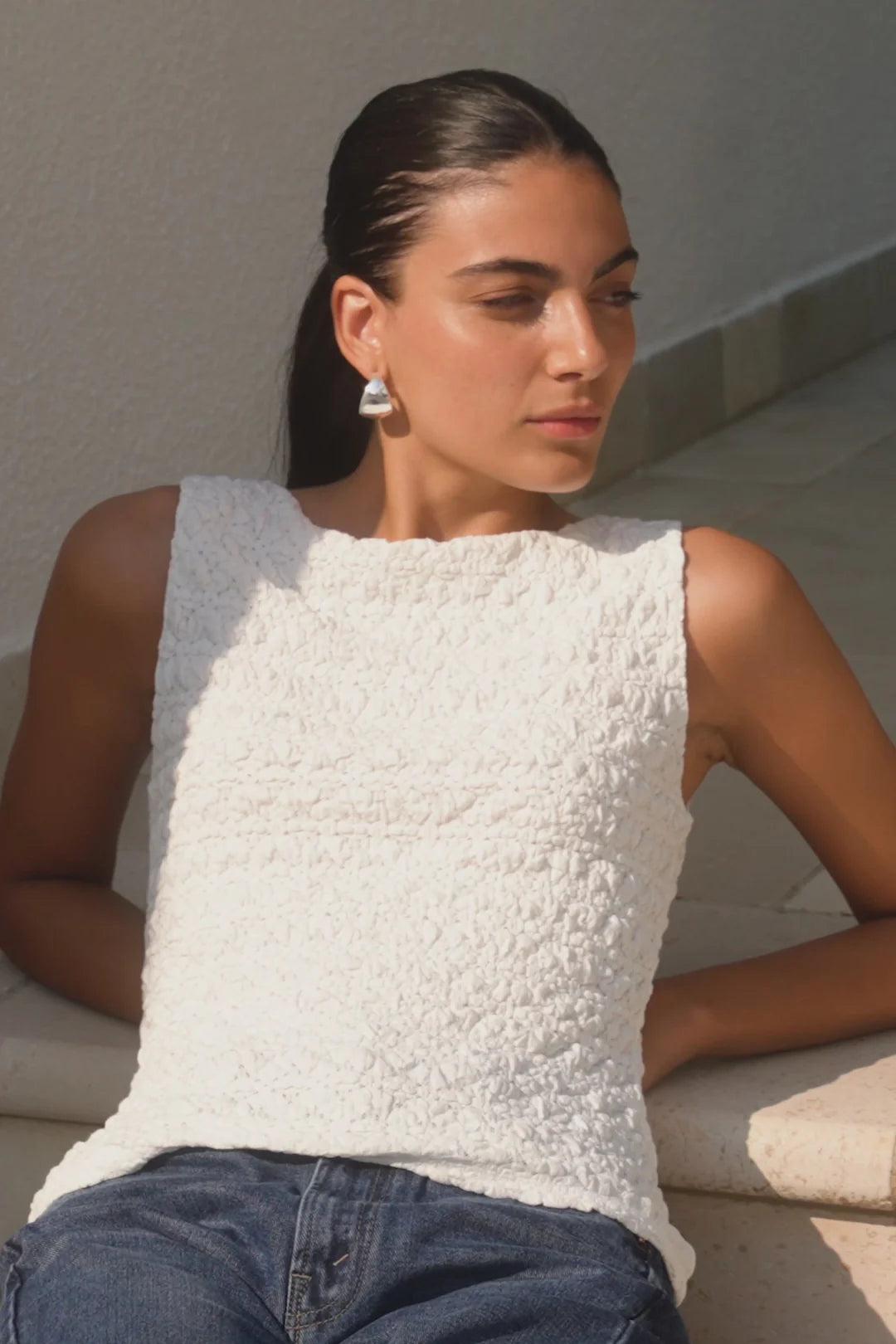 Untamed Lace Sleeveless Boatneck Top