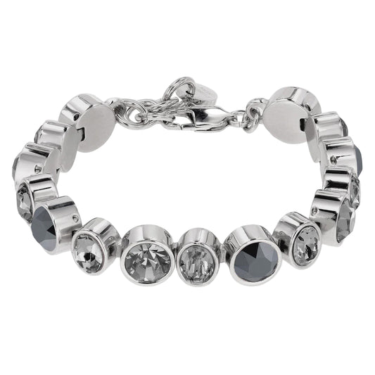 Elaine Shiny Silver Tennis Bracelet - Grey