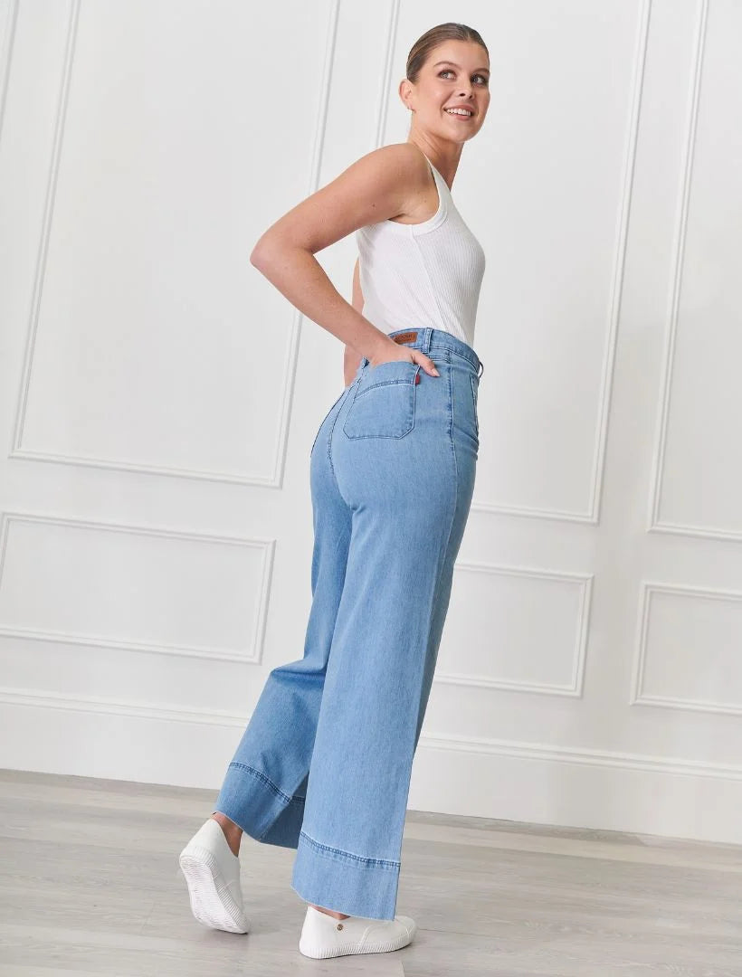Farrah Pale Washed Denim Jean