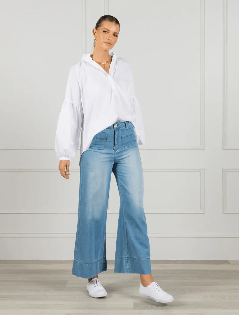 Farrah Pale Washed Denim Jean
