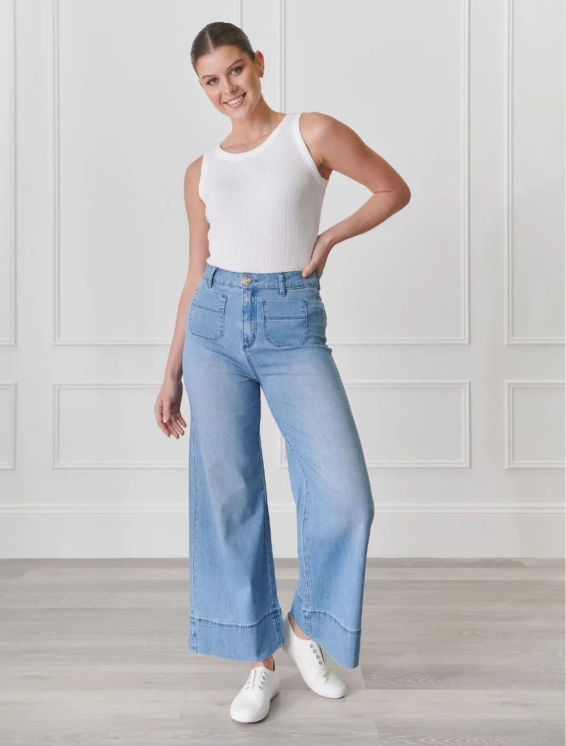 Farrah Pale Washed Denim Jean