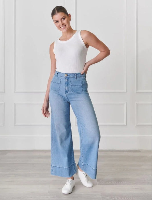 Farrah Pale Washed Denim Jean