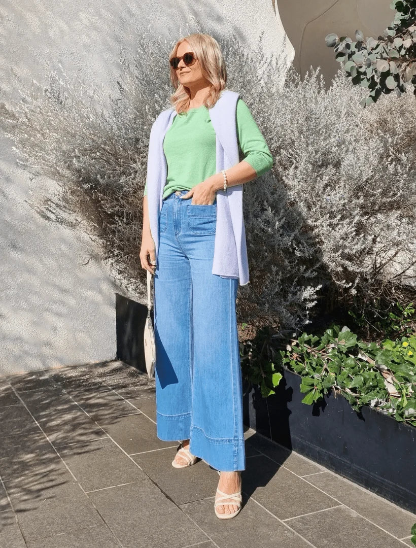 Farrah Pale Washed Denim Jean
