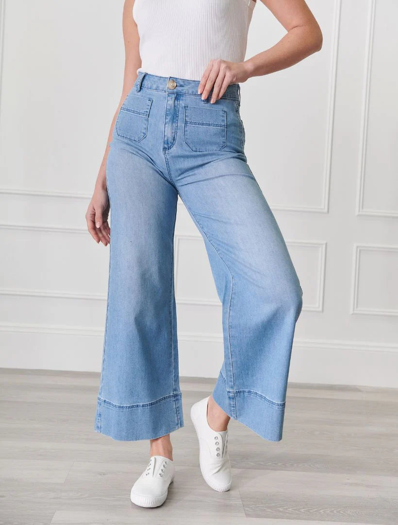Farrah Pale Washed Denim Jean