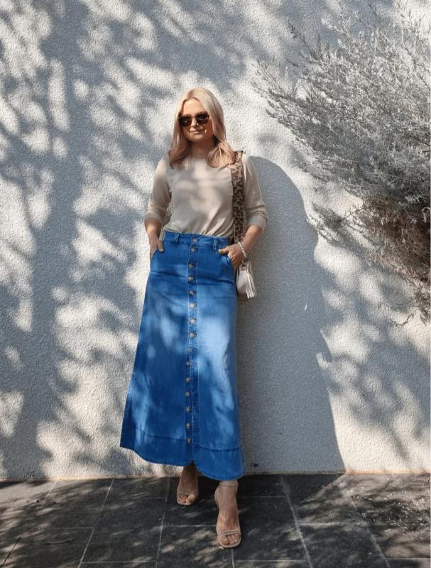 Goldie Summer Washed Denim Skirt