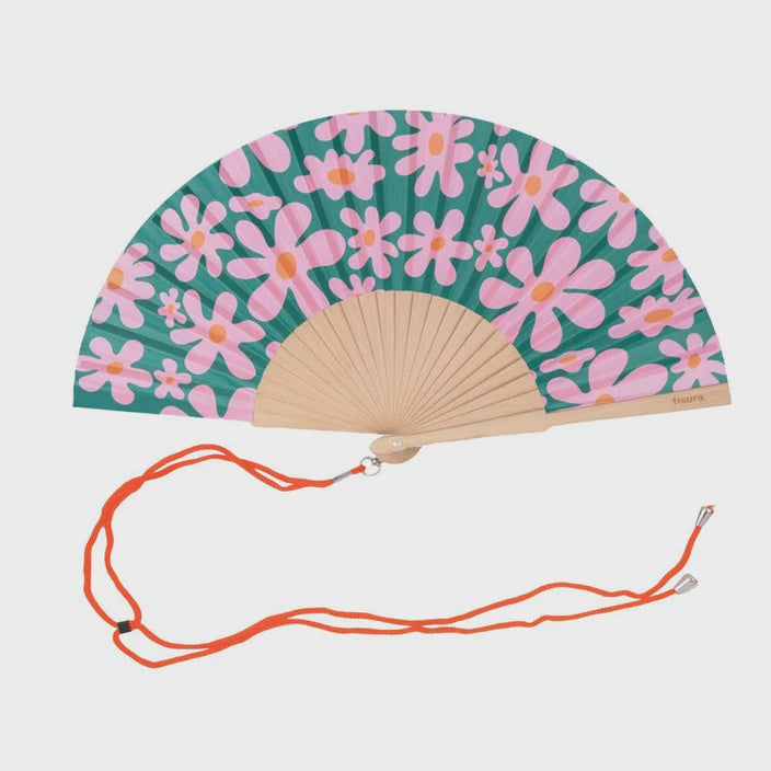 Hand Fan with Gift Box - Pink & Green Flowers – The Bay Tree of Remuera ...