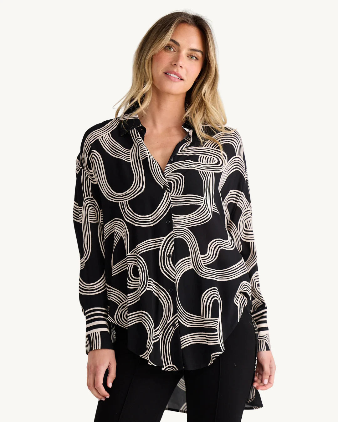 Homestead Shirt - Ink Lines Print
