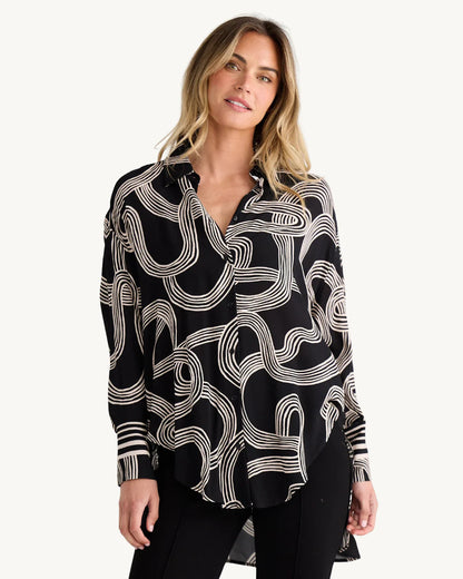 Homestead Shirt - Ink Lines Print
