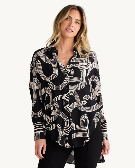 Homestead Shirt - Ink Lines Print