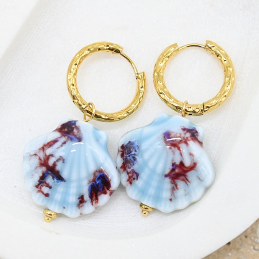 Kora Blue Shell Earrings