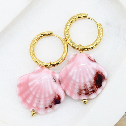 Kora Pink Shell Earrings