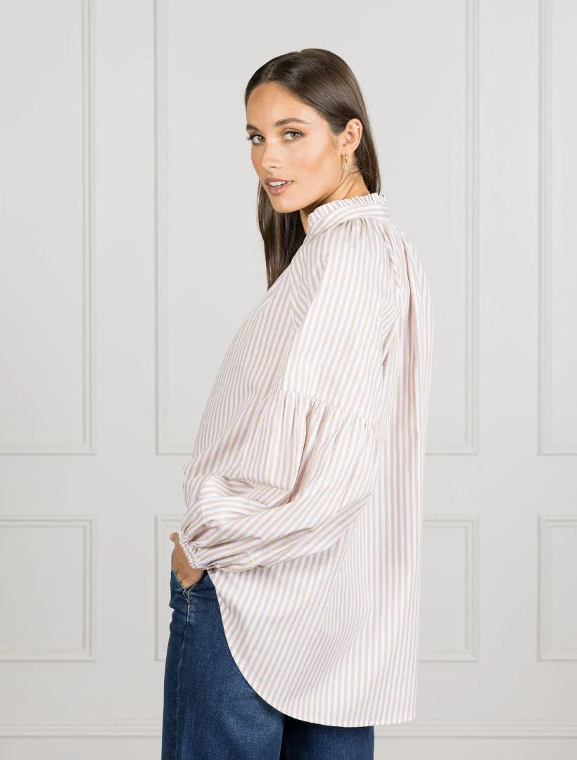 Kell Shirt Beige Stripe