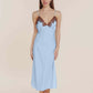 Magnolia Silky Satin Long Gown - Blue