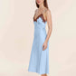Magnolia Silky Satin Long Gown - Blue