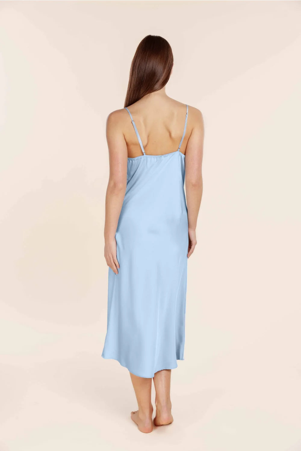 Magnolia Silky Satin Long Gown - Blue