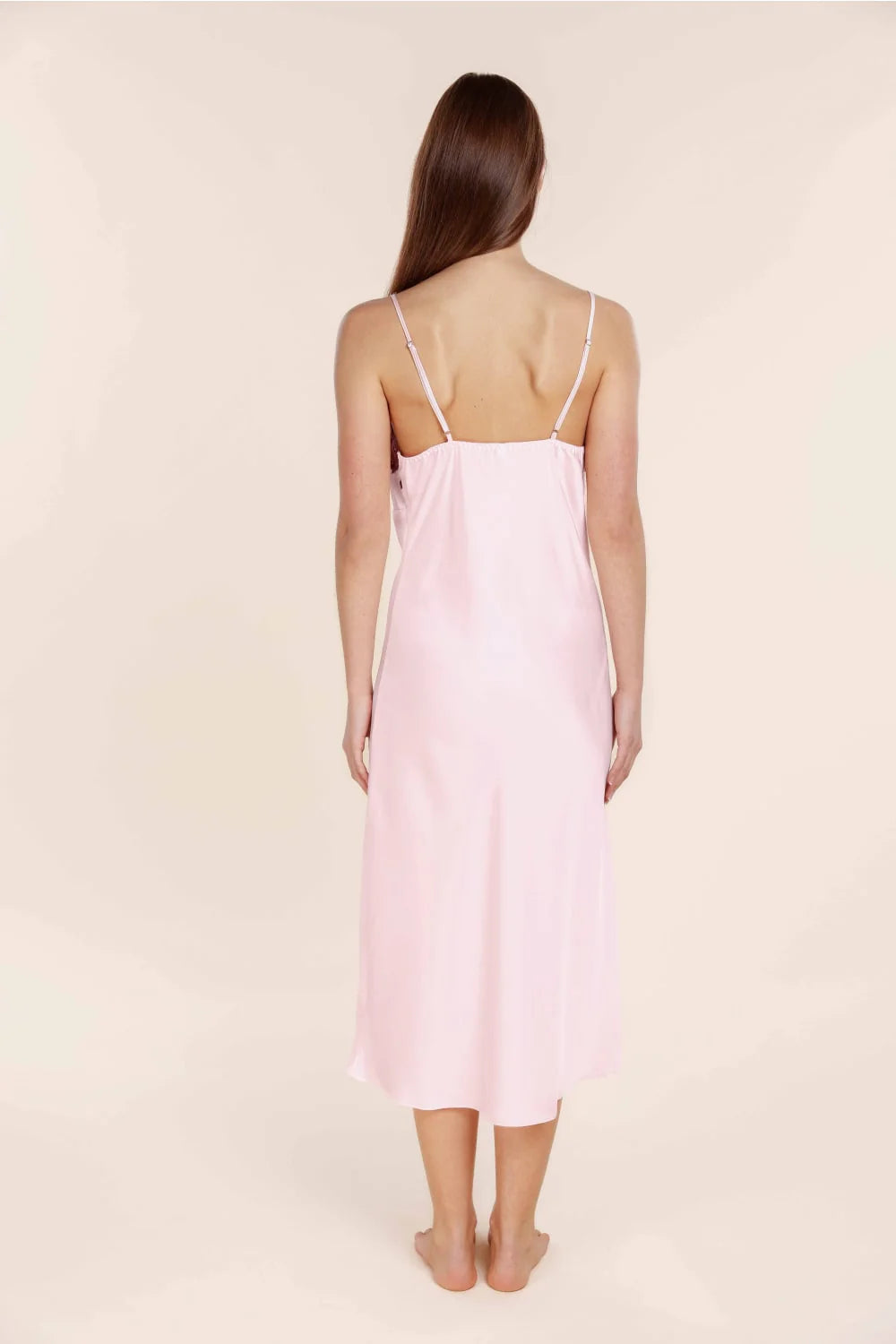 Magnolia Silky Satin Long Gown - Pink