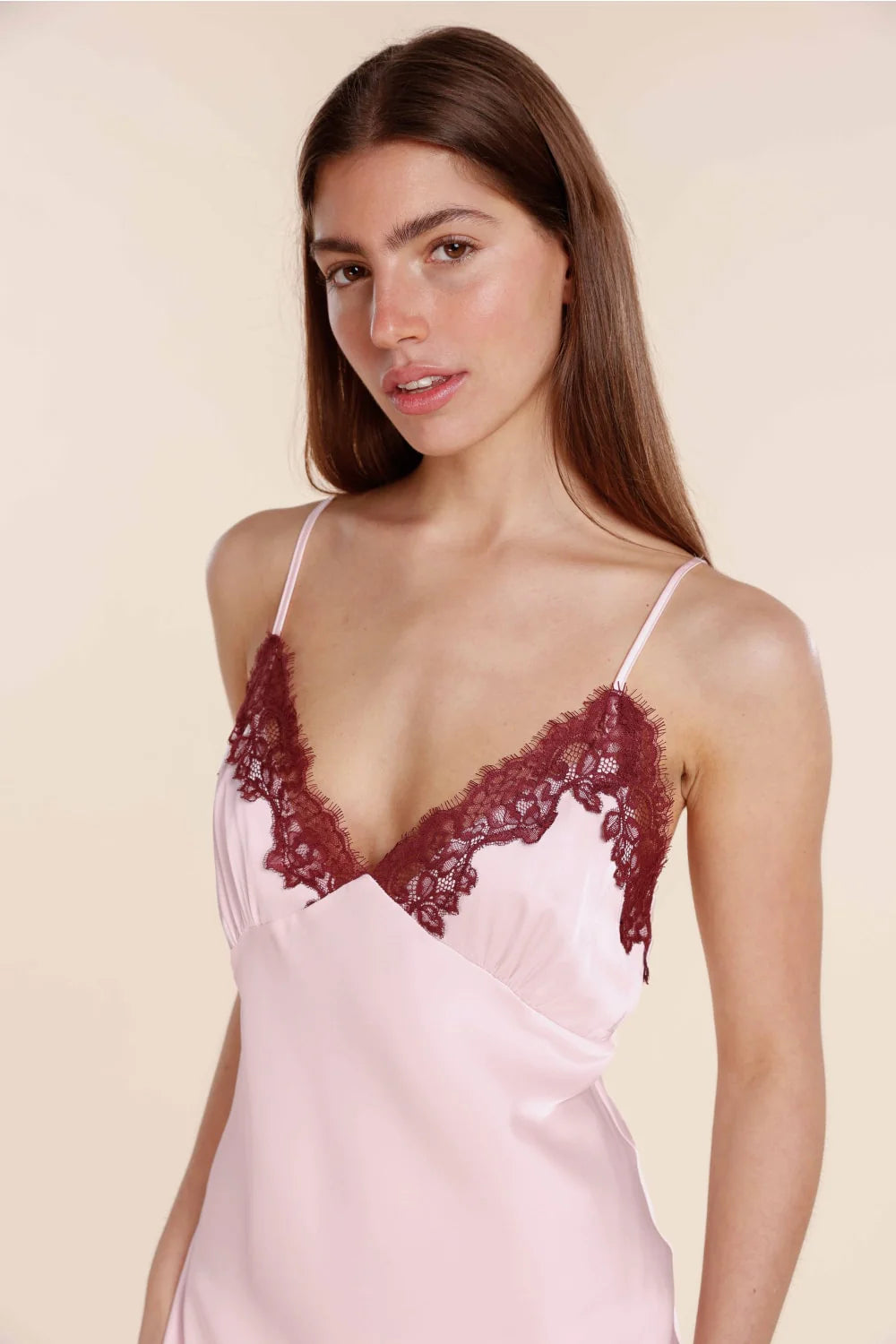 Magnolia Silky Satin Long Gown - Pink