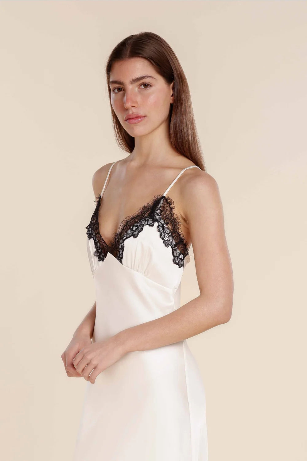 Magnolia Silky Satin Long Gown - Ivory