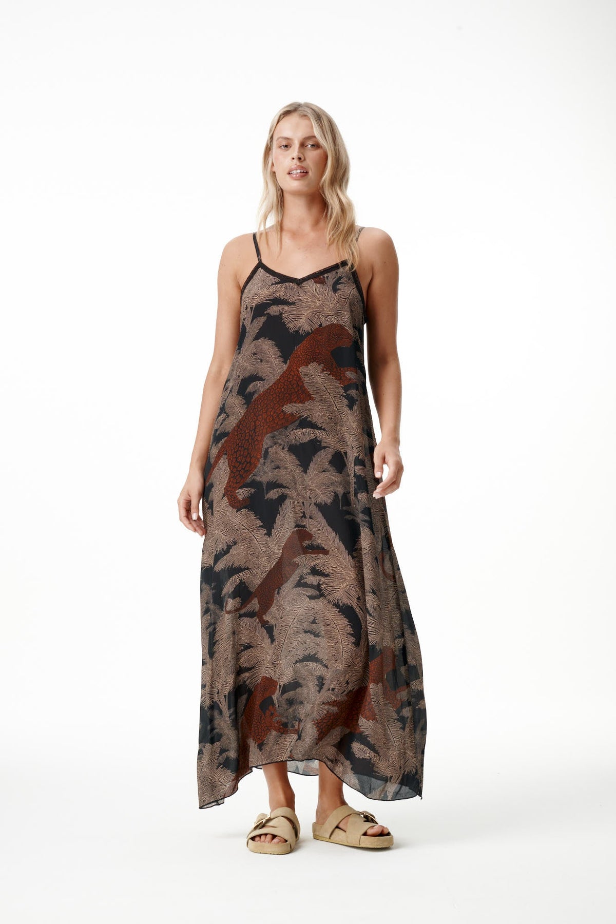 Antoinette Slip - Palm Safari Dress Dress