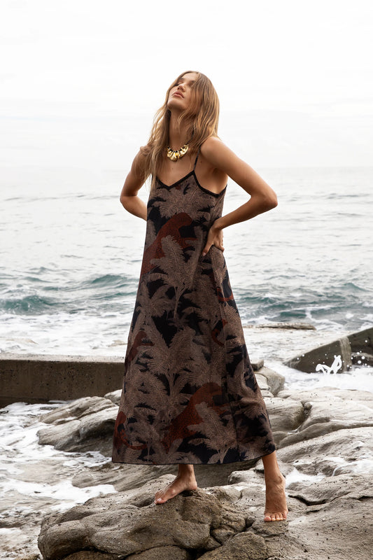 Antoinette Slip - Palm Safari Dress Dress