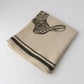 French Linen Tea Towel / Natural & Olive