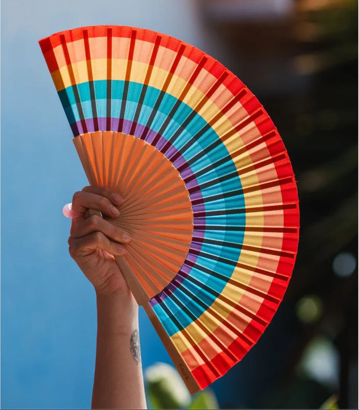 Hand Fan with Gift Box - Rainbow