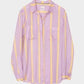 The Boyfriend Linen Shirt - Sunshine Mauve Stripe