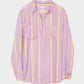 The Boyfriend Linen Shirt - Sunshine Mauve Stripe