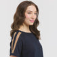 Lurex Shoulder Sweater - Navy